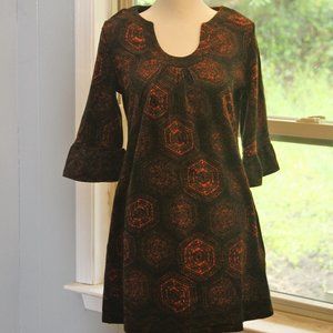 24seven Comfort Apparel Trumpet Sleeve Dress NWOT